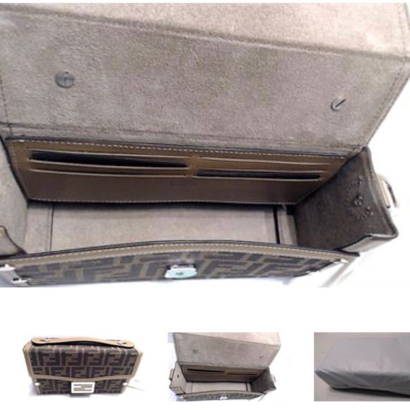 NEW Fendi Roma Mens Soft Trunk Baguette FF Fabric Bag 13Hx6.5Dx21.5Wcm - Picture 3 of 7